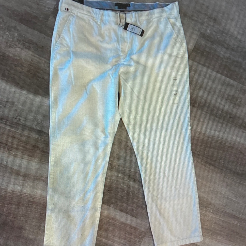Tommy Hilfiger Light Blue & White Striped Seersucker Chinos